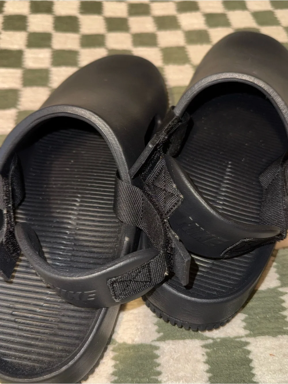 Nike Men's Black Slip-On Sandals with Adjustable Heel Strap
